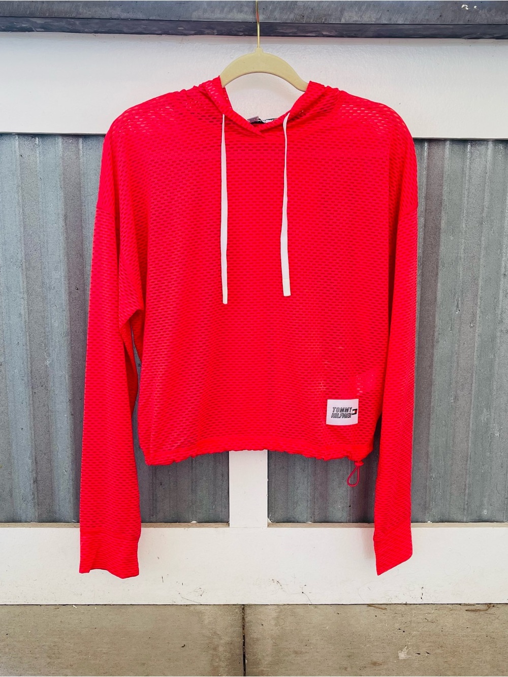 Tommy Hilfiger Neon Red Mesh Hoodie